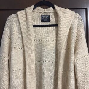 Long hooded cardigan